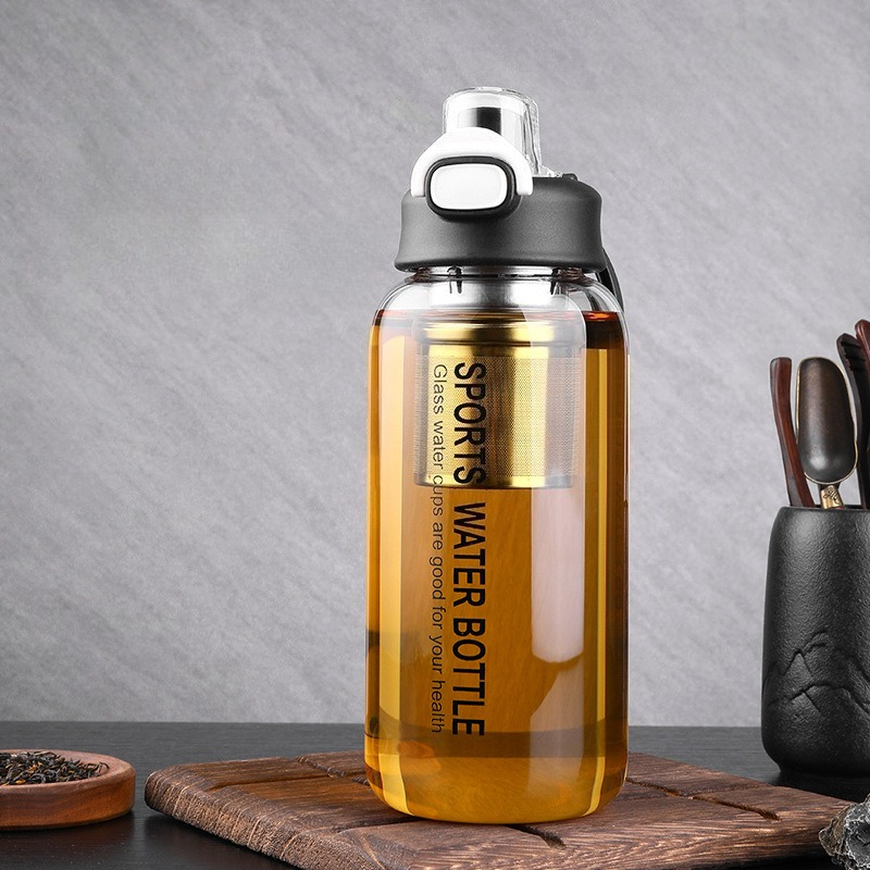 Home Gym Kettler - Tumbler Teh Kaca 1L dengan Infuser,