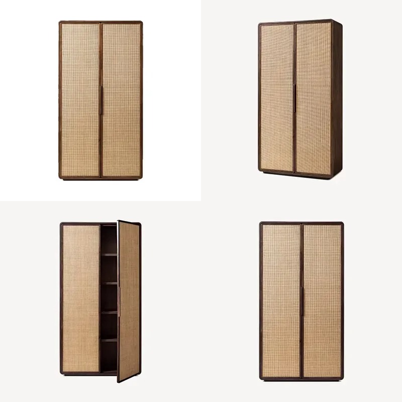 Home Gym Luxury Design - Lemari pakaian kayu solid Amerika, desain