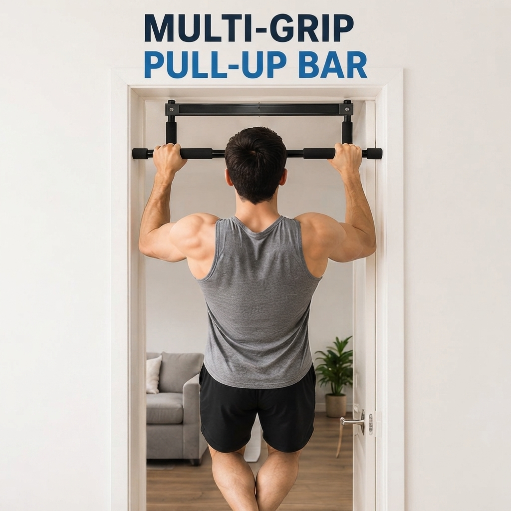 Home Gym Upper Body Workout - Bar Pull-Up Multifungsi untuk Pintu, Bar