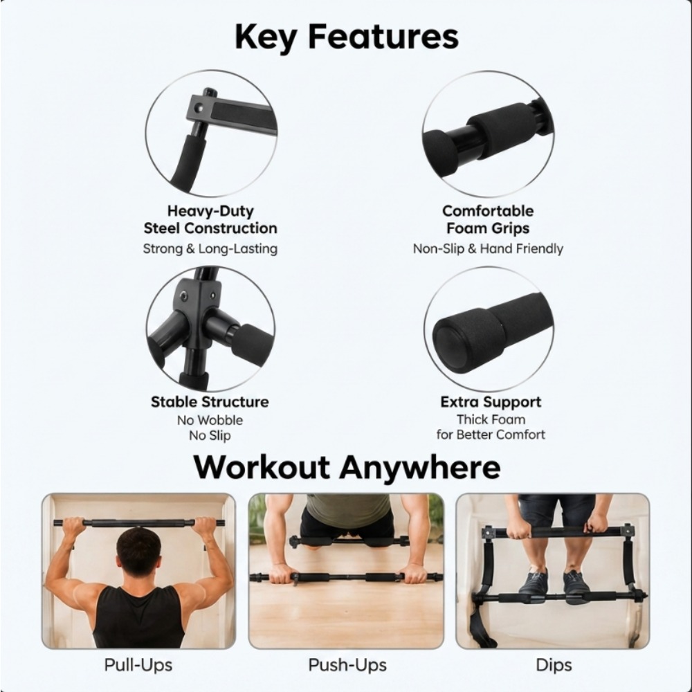Pull Up Bar untuk Pintu untuk  - Home Gym Upper Body Workout ulasan dan harga